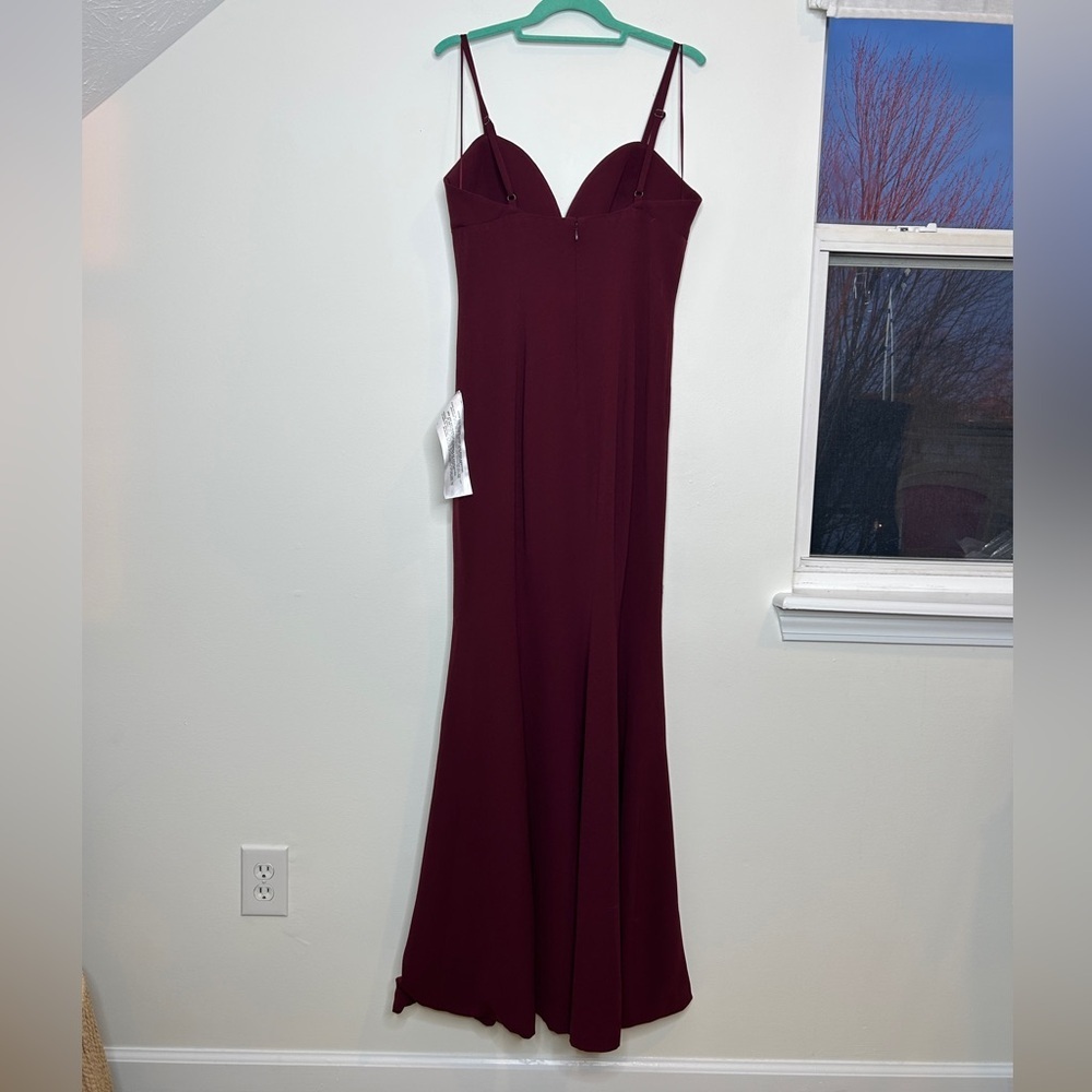 NEW Dress The Population Alejandra Evening Gown Burgundy Size Medium Dress - Picture 4 of 11